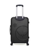 Lot de 2 valises en ABS Eleonor noires - 65 x 41 x 26 cm