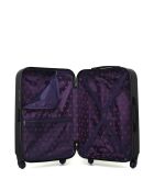 Lot de 2 valises en ABS Eleonor noires - 65 x 41 x 26 cm