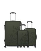 Lot de 3 valises en ABS Eleonor vert foncé - 75 x 47 x 29 cm