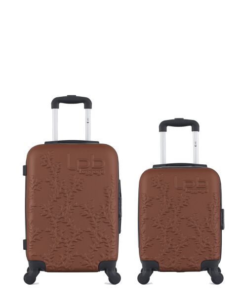 Lot de 2 valises en ABS Nais brique - 55 x 35 x 21 cm
