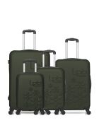 Lot de 4 valises en ABS Eleonor vert foncé - 75 x 47 x 29 cm