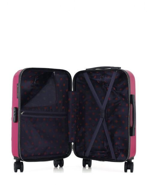 Valise cabine en ABS et polycarbonate Romane fuchsia - 55 x 35 x 21 cm