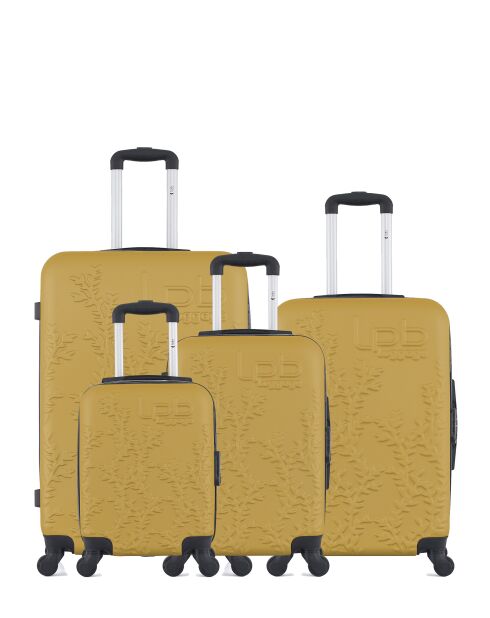 Lot de 4 valises en ABS Nais jaunes - 75 x 47 x 29 cm