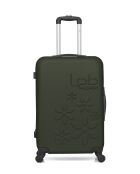 Lot de 3 valises en ABS Eleonor vert foncé - 65 x 41 x 26 cm