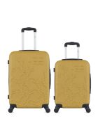 Lot de 2 valises en ABS Nais jaunes - 65 x 41 x 26 cm