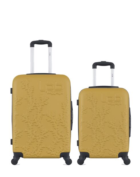 Lot de 2 valises en ABS Nais jaunes - 65 x 41 x 26 cm