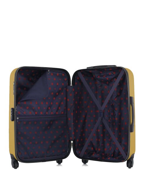 Lot de 2 valises en ABS Nais jaunes - 65 x 41 x 26 cm