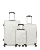 Lot de 3 valises en ABS Eleonor écrues - 75 x 47 x 29 cm