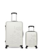 Lot de 2 valises en ABS Eleonor écrues - 75 x 47 x 29 cm