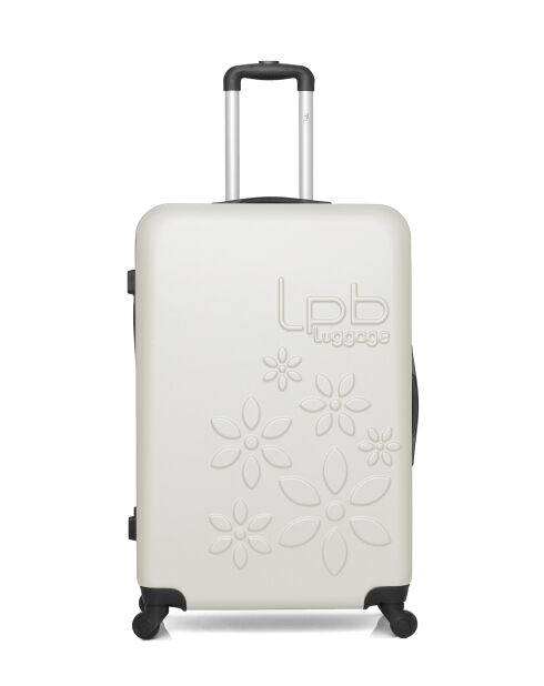 Lot de 2 valises en ABS Eleonor écrues - 75 x 47 x 29 cm