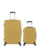 Lot de 2 valises en ABS Nais jaunes - 75 x 47 x 29 cm