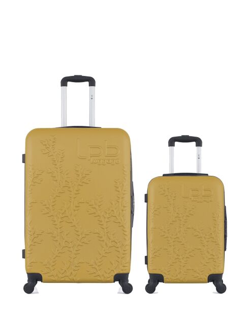 Lot de 2 valises en ABS Nais jaunes - 75 x 47 x 29 cm