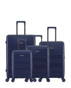 Lot de 4 valises en ABS Lynda bleu foncé - 76 x 49 x 29,5 cm