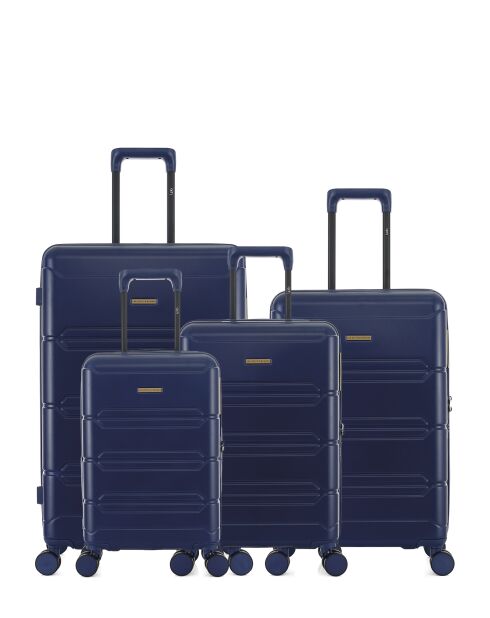 Lot de 4 valises en ABS Lynda bleu foncé - 76 x 49 x 29,5 cm