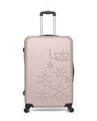 Eleonor lichtroze grote ABS koffer - 75 x 47 x 29 cm