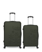 Set von 2 Eleonor dunkelgrünen ABS-Koffern — 75 x 47 x 29 cm