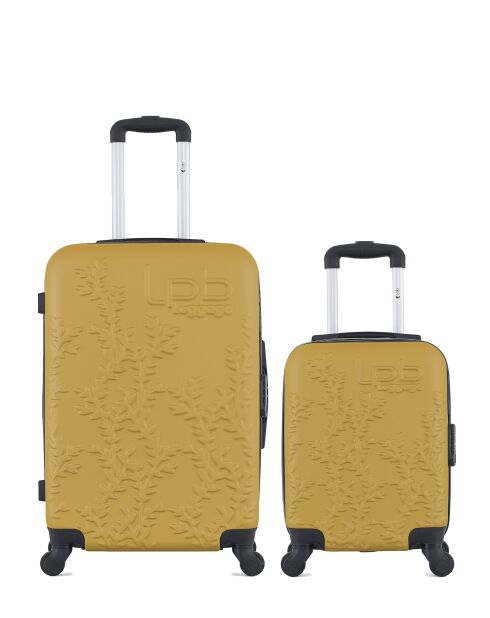 Lot de 2 valises en ABS Nais jaunes - 65 x 41 x 26 cm