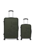 Lot de 2 valises en ABS Eleonor vert foncé - 75 x 47 x 29 cm