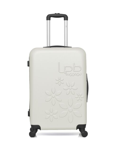 Lot de 3 valises en ABS Eleonor écrues - 65 x 41 x 26 cm