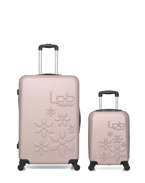 Lot de 2 valises en ABS Eleonor rose clair - 75 x 47 x 29 cm