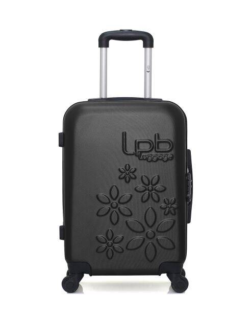 Lot de 2 valises en ABS Eleonor noires - 55 x 35 x 21 cm