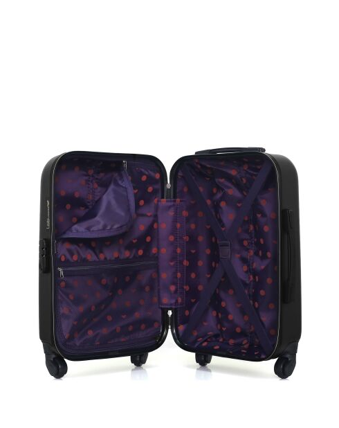 Set di 2 valigie Eleonor in ABS nere - 55 x 35 x 21 cm