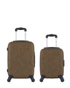 Lot de 2 valises en ABS Nais brun clair - 55 x 35 x 21 cm