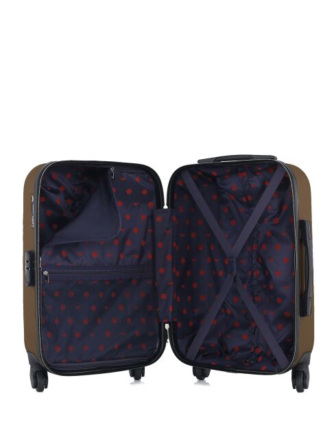 Lot de 2 valises en ABS Nais brun clair - 55 x 35 x 21 cm