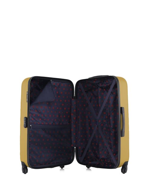 Lot de 3 valises en ABS Nais jaunes - 75 x 47 x 29 cm