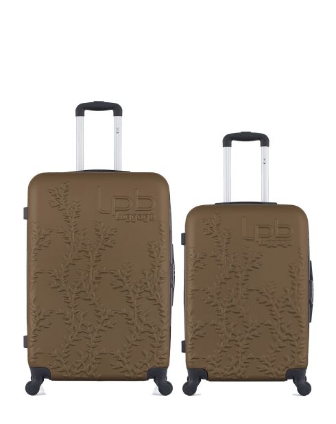Lot de 2 valises en ABS Nais brun clair - 75 x 47 x 29 cm