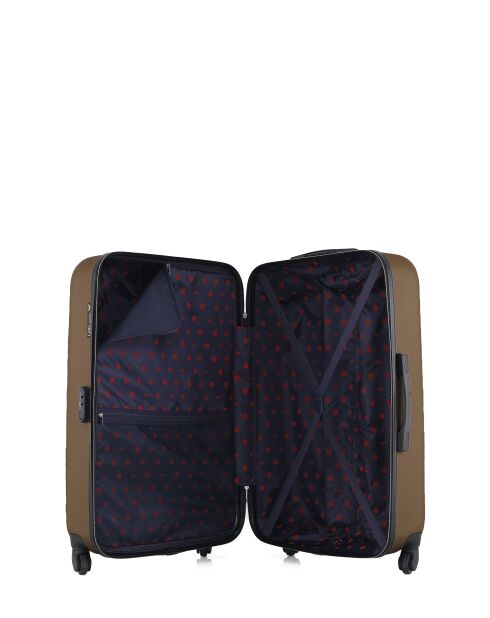 Lot de 2 valises en ABS Nais brun clair - 75 x 47 x 29 cm