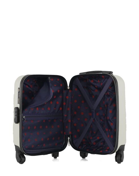 Valise cabine XXS en ABS Eleonor écrue - 46 x 32 x 20 cm