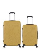 Lot de 2 valises en ABS Nais jaunes - 75 x 47 x 29 cm