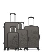 Lot de 4 valises en ABS Eleonor marron foncé - 75 x 47 x 29 cm