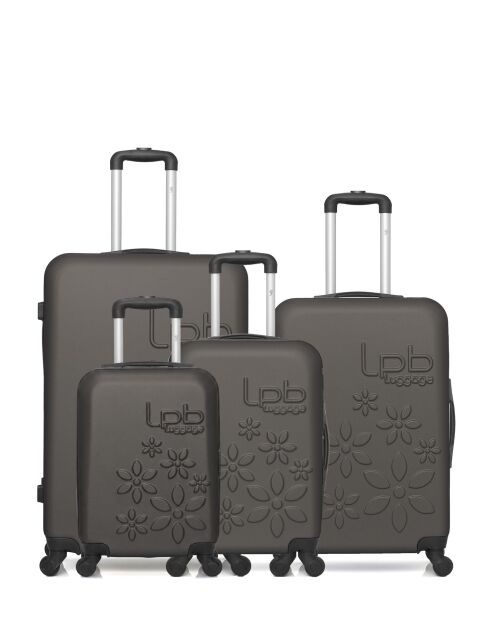 Lot de 4 valises en ABS Eleonor marron foncé - 75 x 47 x 29 cm