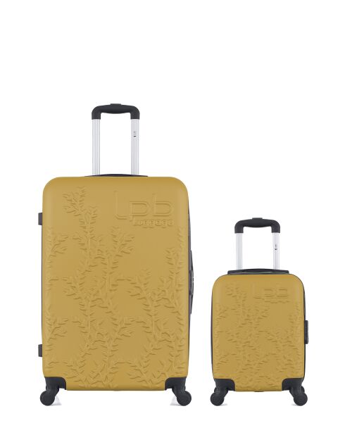Lot de 2 valises en ABS Nais jaunes - 75 x 47 x 29 cm
