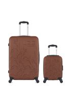 Lot de 2 valises en ABS Nais brique - 75 x 47 x 29 cm
