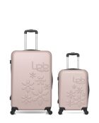 Lot de 2 valises en ABS Eleonor rose clair - 75 x 47 x 29 cm