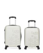 Lot de 2 valises en ABS Eleonor écrues - 55 x 35 x 21 cm