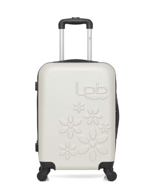 Lot de 2 valises en ABS Eleonor écrues - 55 x 35 x 21 cm