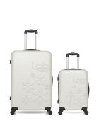 Lot de 2 valises en ABS Eleonor écrues - 75 x 47 x 29 cm