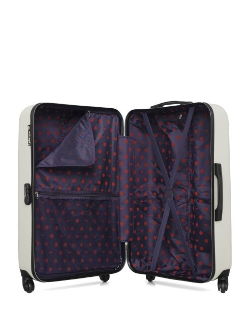 Lot de 2 valises en ABS Eleonor écrues - 75 x 47 x 29 cm