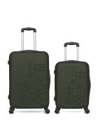 Lot de 2 valises en ABS Eleonor vert foncé - 65 x 41 x 26 cm