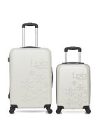 Set mit 2 ecrufarbenen Eleonor ABS-Koffern — 65 x 41 x 26 cm