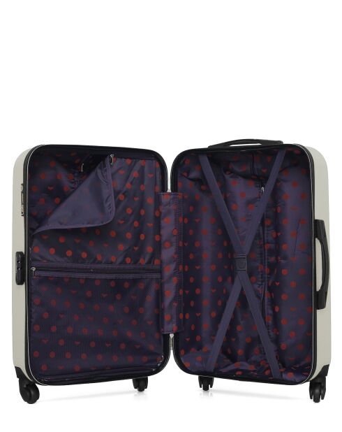 Set mit 2 ecrufarbenen Eleonor ABS-Koffern — 65 x 41 x 26 cm