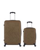 Lot de 2 valises en ABS Nais brun clair - 75 x 47 x 29 cm