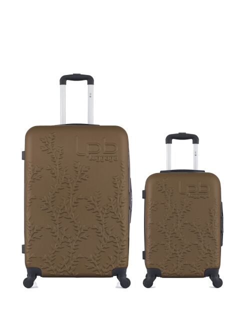 Lot de 2 valises en ABS Nais brun clair - 75 x 47 x 29 cm