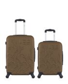 Set mit 2 hellbraunen Nais ABS-Koffern - 65 x 41 x 26 cm