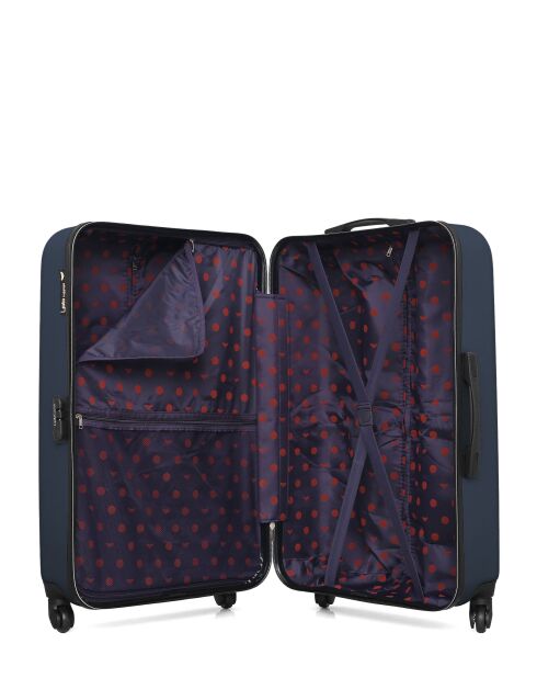 Lot de 2 valises en ABS Eleonor marine - 75 x 47 x 29 cm