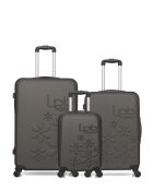 Lot de 3 valises en ABS Eleonor marron foncé - 75 x 47 x 29 cm